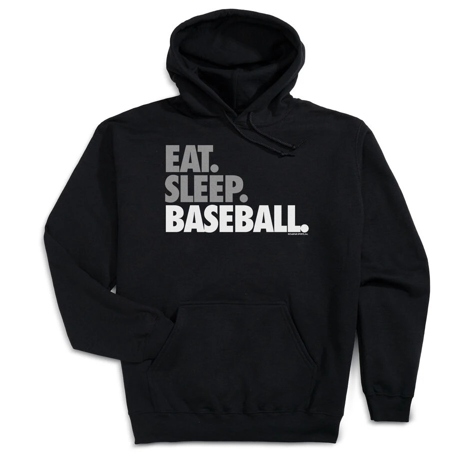 Baseball Hooded Sweatshirt - Eat Sleep Baseball Bold Text 1 Baseball Hooded Sweatshirt - Eat Sleep Baseball Bold Text