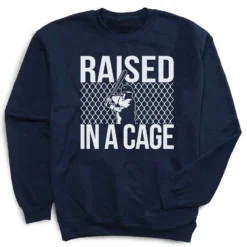 Baseball Crewneck Sweatshirt - Raised In A Cage