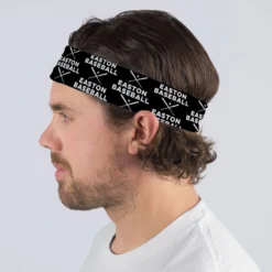 Baseball Multifunctional Headwear - Personalized Team Name Repeat RokBAND -Sport Play Mode bs 02317 BLACK MALE2