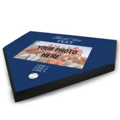 Baseball Home Plate Plaque - Thank You With Photo -Sport Play Mode bs 02338 NAVY ANGLE