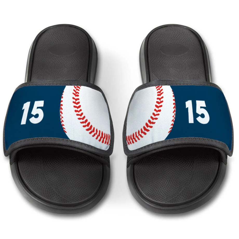 Baseball Repwell® Slide Sandals - Ball And Number Reflected 4 Baseball Repwell® Slide Sandals - Ball And Number Reflected - Image 4