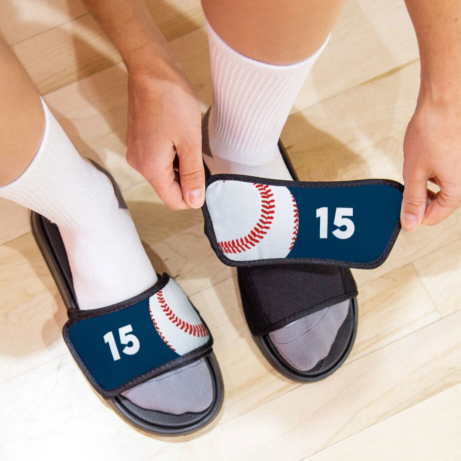 Baseball Repwell® Sandal Straps - Ball And Number Reflected 3 Baseball Repwell® Sandal Straps - Ball And Number Reflected - Image 3