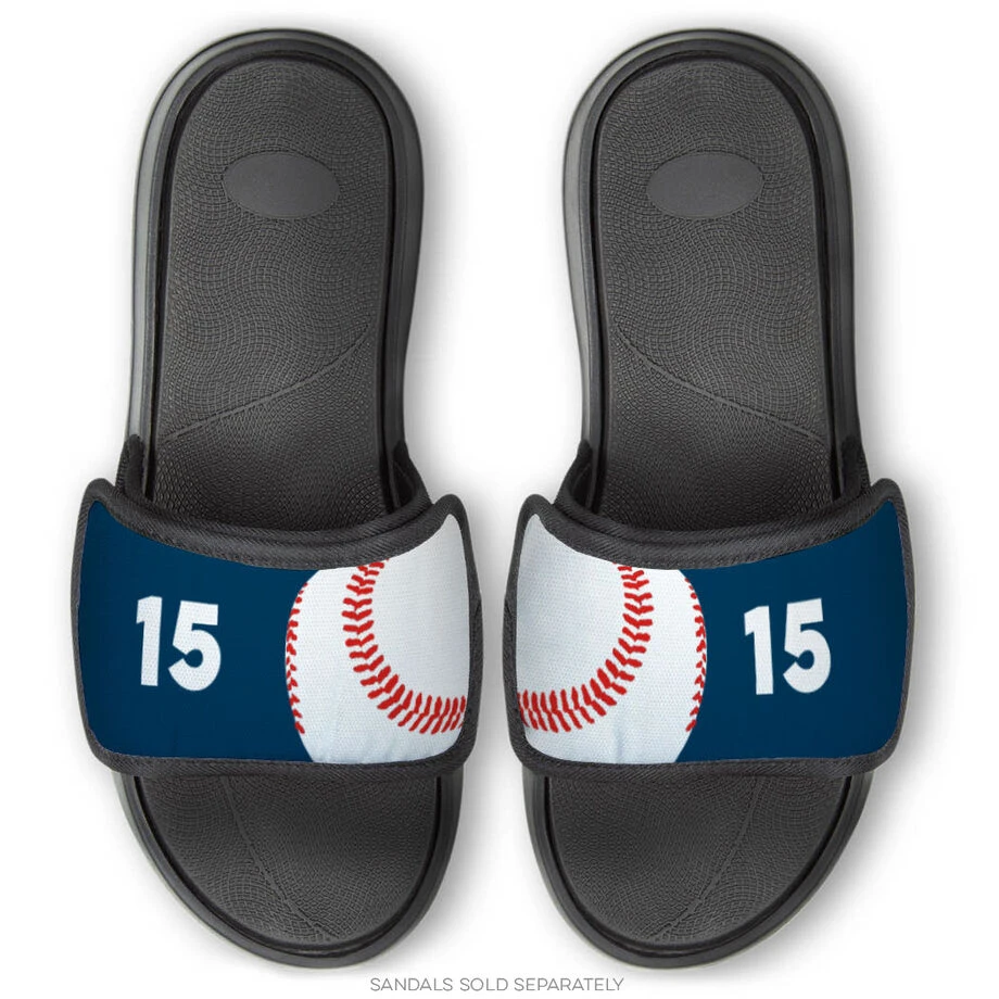 Baseball Repwell® Sandal Straps - Ball And Number Reflected 2 Baseball Repwell® Sandal Straps - Ball And Number Reflected - Image 2