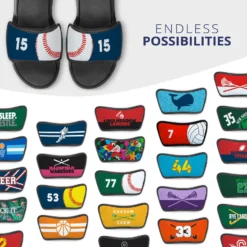 Baseball Repwell® Sandal Straps - Ball And Number Reflected 9 Baseball Repwell® Sandal Straps - Ball And Number Reflected -Sport Play Mode bs 02671 STRAPS NAVY MULTI