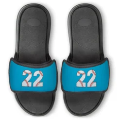 Baseball Repwell® Slide Sandals - Baseball Number Stitches