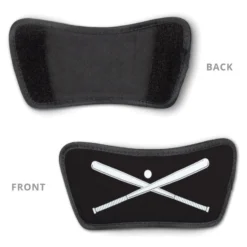 Baseball Repwell® Slide Sandals - Crossed Bats With Ball -Sport Play Mode bs 02674 BLACKWHITE DETAIL