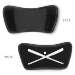 Baseball Repwell® Sandal Straps - Crossed Bats With Ball -Sport Play Mode bs 02674 STRAPS BLACKWHITE DETAIL