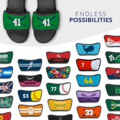 Baseball Repwell® Sandal Straps - Crossed Bats With Numbers 9 Baseball Repwell® Sandal Straps - Crossed Bats With Numbers -Sport Play Mode bs 02675 STRAPS GREENNAVY MULTI