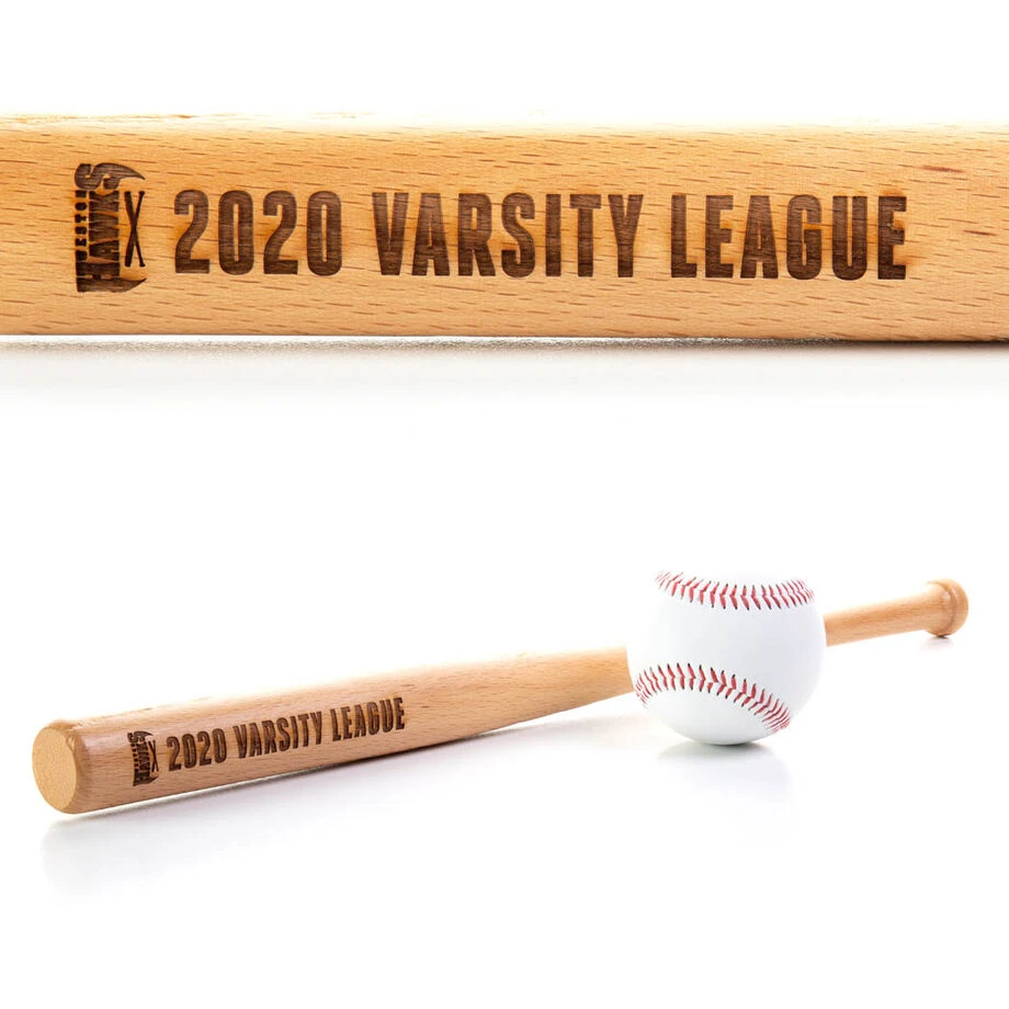 Engraved Mini Baseball Bat - Logo With Text (Bold) 2 Engraved Mini Baseball Bat - Logo With Text (Bold) - Image 2