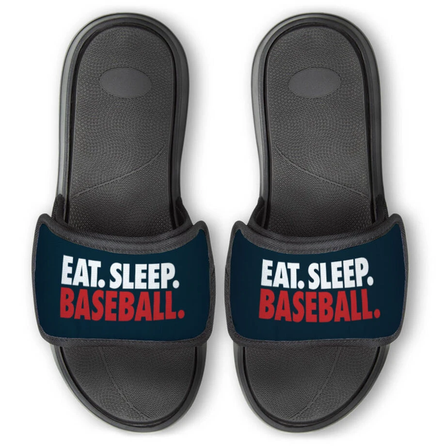 Baseball Repwell® Slide Sandals - Eat. Sleep. Baseball. 1 Baseball Repwell® Slide Sandals - Eat. Sleep. Baseball.