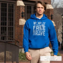 Baseball Hooded Sweatshirt - Because Of The Brave Baseball -Sport Play Mode bs 02943 ROYAL LIFESTYLE MALE