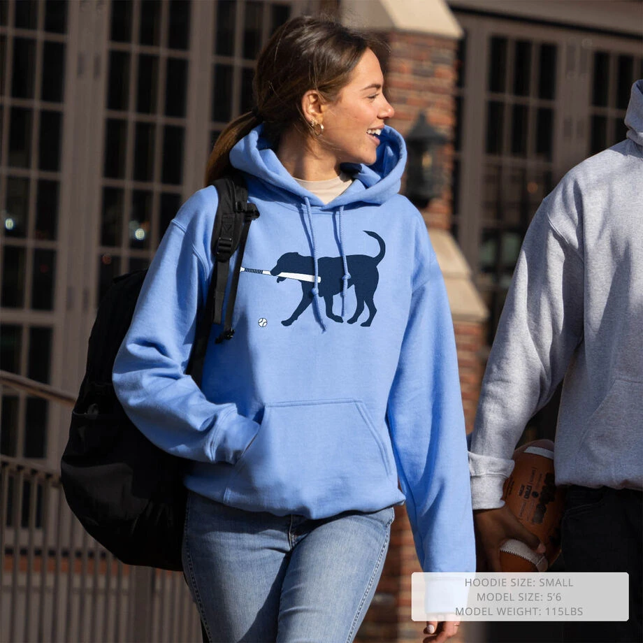 Baseball Hooded Sweatshirt - Navy Baseball Dog 9 Baseball Hooded Sweatshirt - Navy Baseball Dog - Image 9