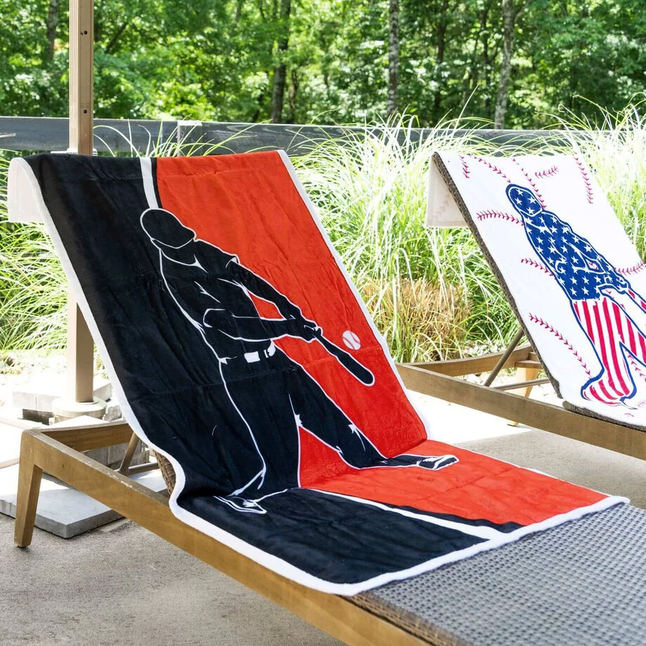 Baseball Premium Beach Towel - Batter Up Red 2 Baseball Premium Beach Towel - Batter Up Red - Image 2