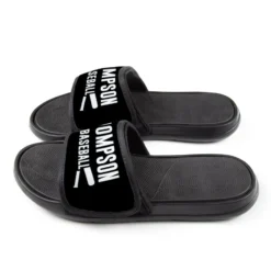 Baseball Repwell® Slide Sandals - Personalized Team Name With Bats -Sport Play Mode bs 03139 BLACK SIDE