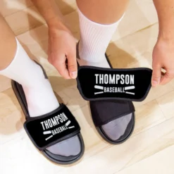 Baseball Repwell® Sandal Straps - Personalized Team Name With Bats 8 Baseball Repwell® Sandal Straps - Personalized Team Name With Bats -Sport Play Mode bs 03139 STRAPS BLACK LIFESTYLE