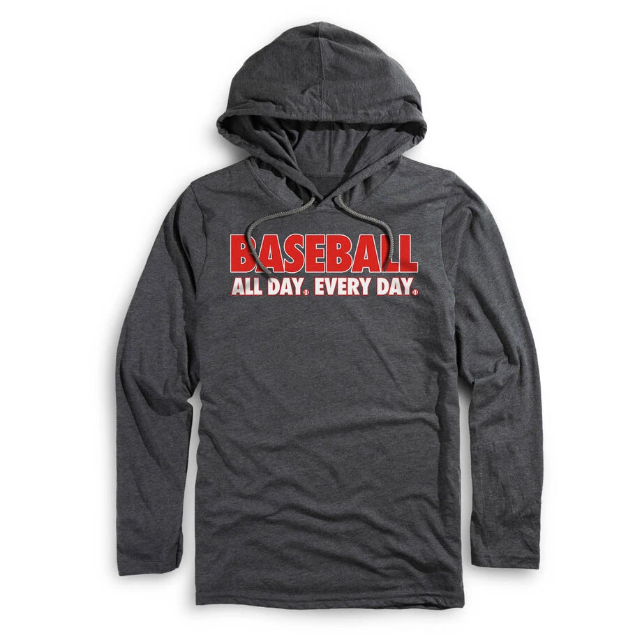 Men's Baseball Lightweight Hoodie - Baseball All Day Everyday 1 Men's Baseball Lightweight Hoodie - Baseball All Day Everyday