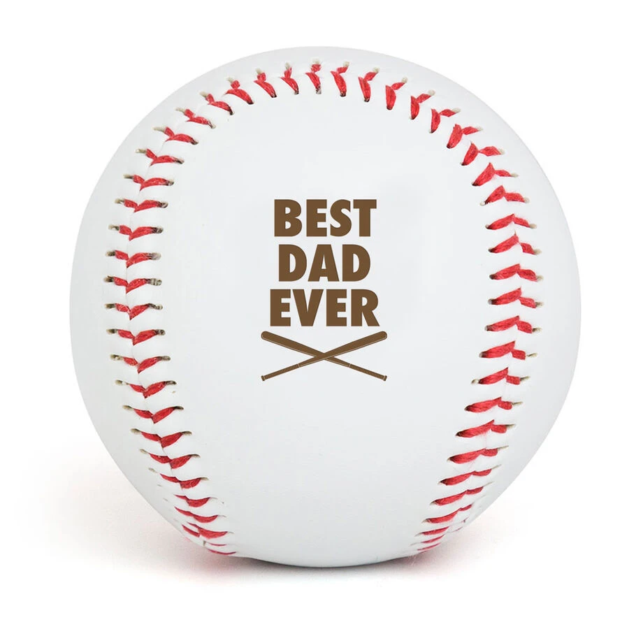 Baseball Best Dad Ever Laser Engraved Baseball 1 Baseball Best Dad Ever Laser Engraved Baseball
