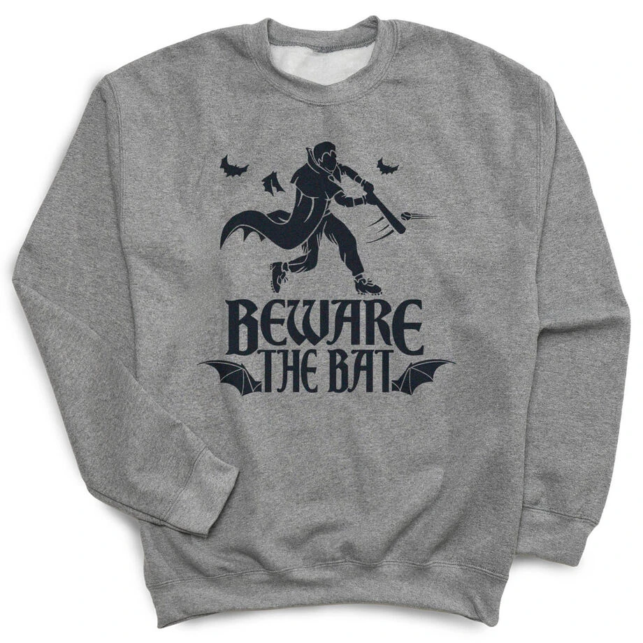 Baseball Crewneck Sweatshirt - Beware The Bat 1 Baseball Crewneck Sweatshirt - Beware The Bat