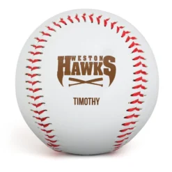 Engraved Baseball - Custom Logo With Text
