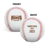 Engraved Baseball Front/Back - Thanks Coach With Team Logo
