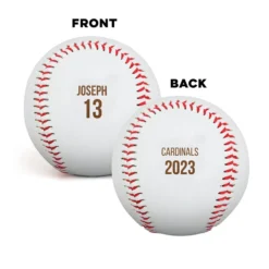 Engraved Baseball Front/Back - Player And Team Information