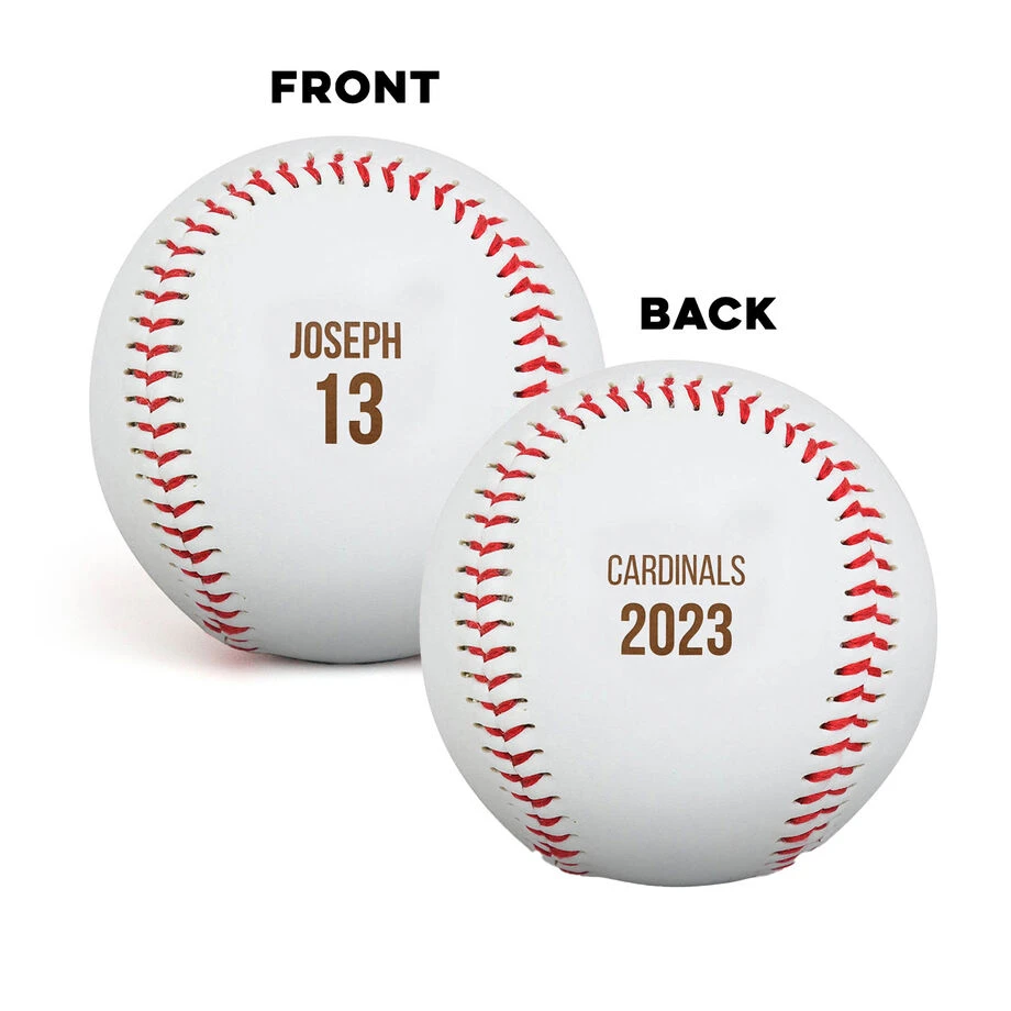 Engraved Baseball Front/Back - Player And Team Information 1 Engraved Baseball Front/Back - Player And Team Information