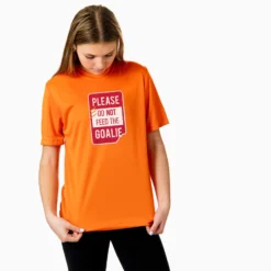 Short Sleeve Performance Tee - Don’t Feed The Goalie -Sport Play Mode gs 12350 ORANGE MODEL F