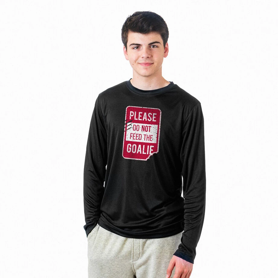 Long Sleeve Performance Tee - Don’t Feed The Goalie 2 Long Sleeve Performance Tee - Don’t Feed The Goalie - Image 2
