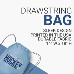 I'd Rather Be Playing Hockey Drawstring Backpack -Sport Play Mode hk 01011 LIGHTBLUE DETAILS