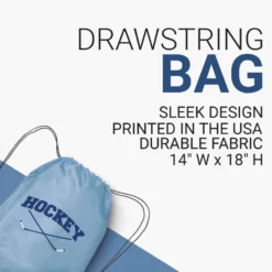 Hockey Crossed Sticks Drawstring Backpack -Sport Play Mode hk 01396 LIGHTBLUE DETAILS