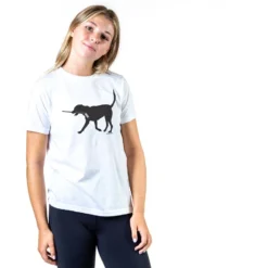Hockey Tshirt Short Sleeve Howe The Hockey Dog -Sport Play Mode hk 02243 WHITE GIRLS