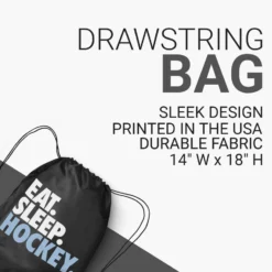 Hockey Drawstring Backpack Eat. Sleep. Hockey. 6 Hockey Drawstring Backpack Eat. Sleep. Hockey. -Sport Play Mode hk 04539 BLACK DETAILS