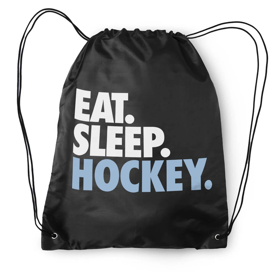 Hockey Drawstring Backpack Eat. Sleep. Hockey. 2 Hockey Drawstring Backpack Eat. Sleep. Hockey. - Image 2