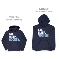 Hockey Hooded Sweatshirt - Eat. Sleep. Hockey. -Sport Play Mode hk 04545 NAVY SIZE