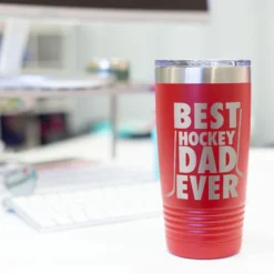 Hockey 20 Oz. Double Insulated Tumbler - Best Dad Ever -Sport Play Mode hk 04703 RED DESK