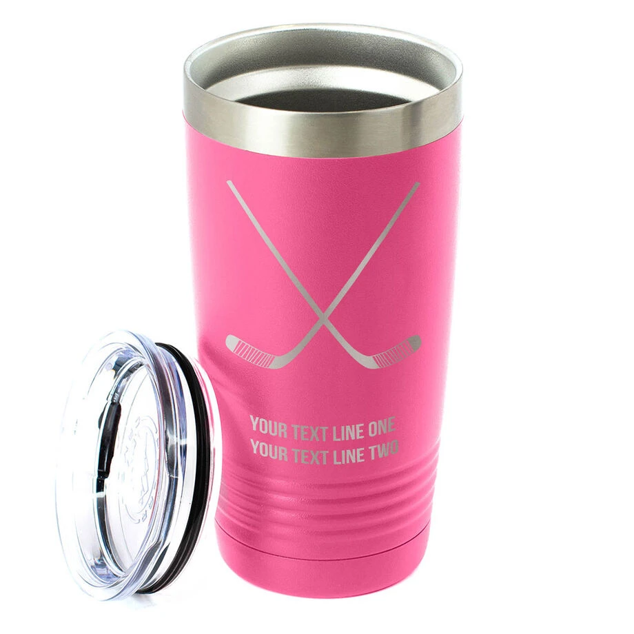 Hockey 20 Oz. Double Insulated Tumbler - Crossed Sticks Icon 2 Hockey 20 Oz. Double Insulated Tumbler - Crossed Sticks Icon - Image 2