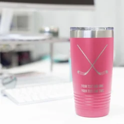 Hockey 20 Oz. Double Insulated Tumbler - Crossed Sticks Icon 13 Hockey 20 Oz. Double Insulated Tumbler - Crossed Sticks Icon -Sport Play Mode hk 04705 PINK DESK