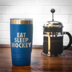 Hockey 20 Oz. Double Insulated Tumbler - Eat Sleep Hockey -Sport Play Mode hk 04706 ROYAL COFFEE