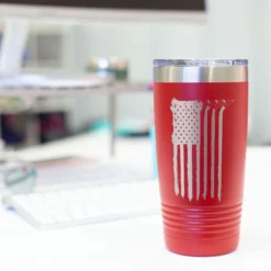 Hockey 20 Oz. Double Insulated Tumbler - Flag -Sport Play Mode hk 04708 RED DESK