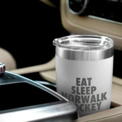 Hockey 20 Oz. Double Insulated Tumbler - Personalized Eat Sleep Hockey -Sport Play Mode hk 04712 WHITE CAR