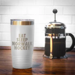 Hockey 20 Oz. Double Insulated Tumbler - Personalized Eat Sleep Hockey -Sport Play Mode hk 04712 WHITE COFFEE