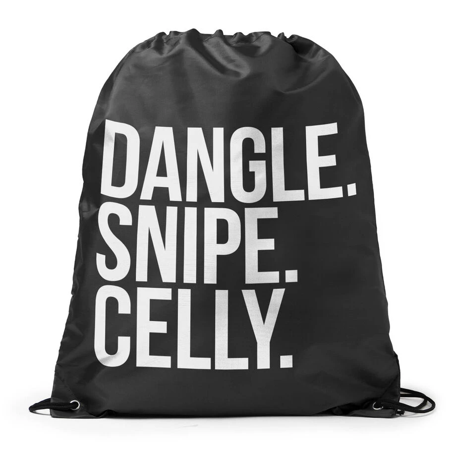 Hockey Drawstring Backpack - Dangle Snipe Celly Words 1 Hockey Drawstring Backpack - Dangle Snipe Celly Words