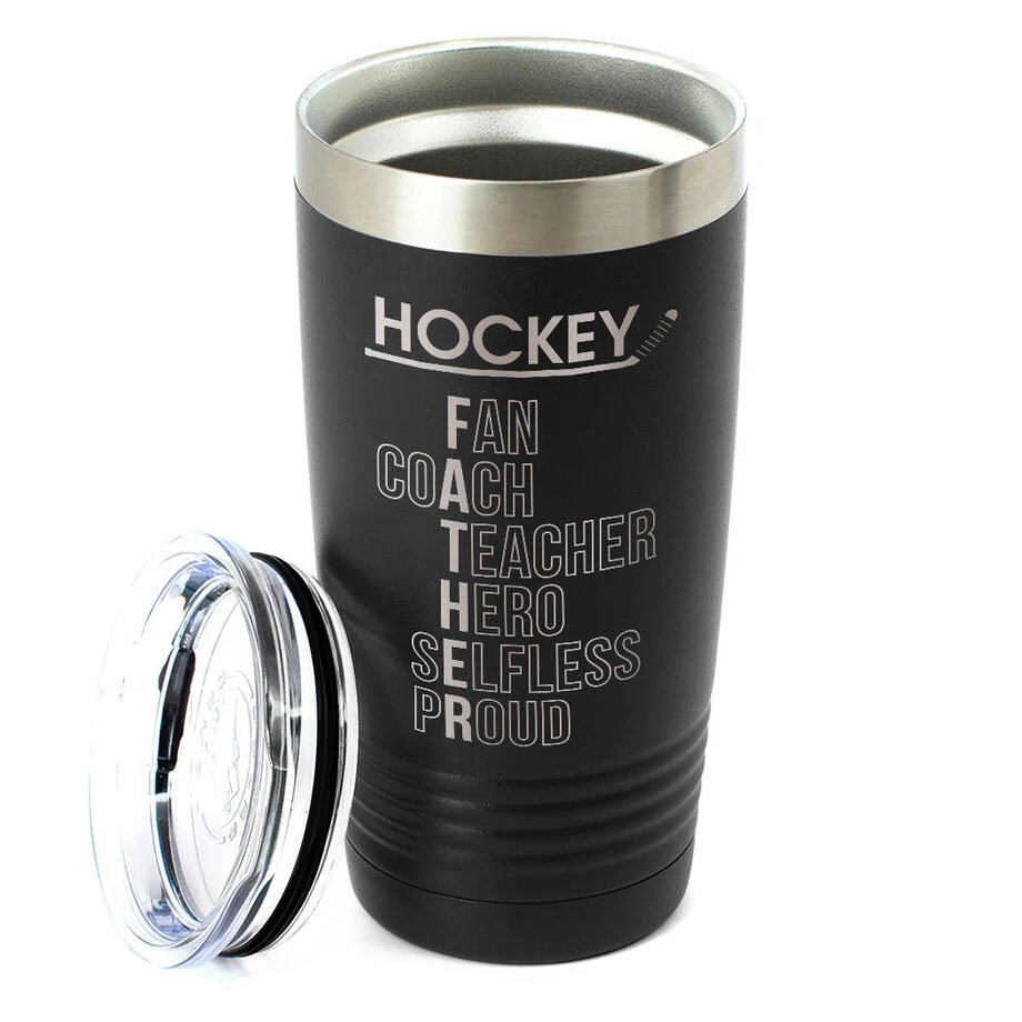 Hockey 20 Oz. Double Insulated Tumbler - Hockey Father Words 2 Hockey 20 Oz. Double Insulated Tumbler - Hockey Father Words - Image 2