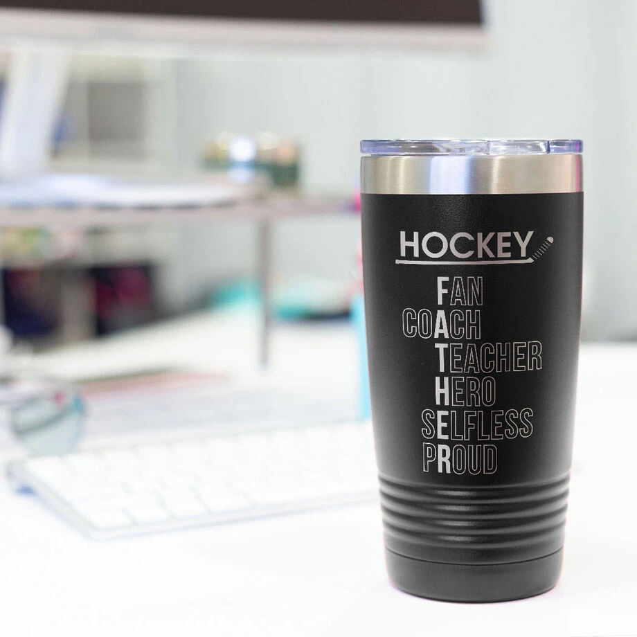 Hockey 20 Oz. Double Insulated Tumbler - Hockey Father Words 7 Hockey 20 Oz. Double Insulated Tumbler - Hockey Father Words - Image 7