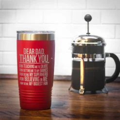 Hockey 20 Oz. Double Insulated Tumbler - Dear Dad -Sport Play Mode hk 05307 RED COFFEE
