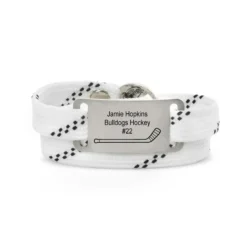 Adjustable Hockey Lace Bracelet With Slider - Personalized Single Stick