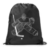 Hockey Drawstring Backpack - Hockey Goalie Sketch
