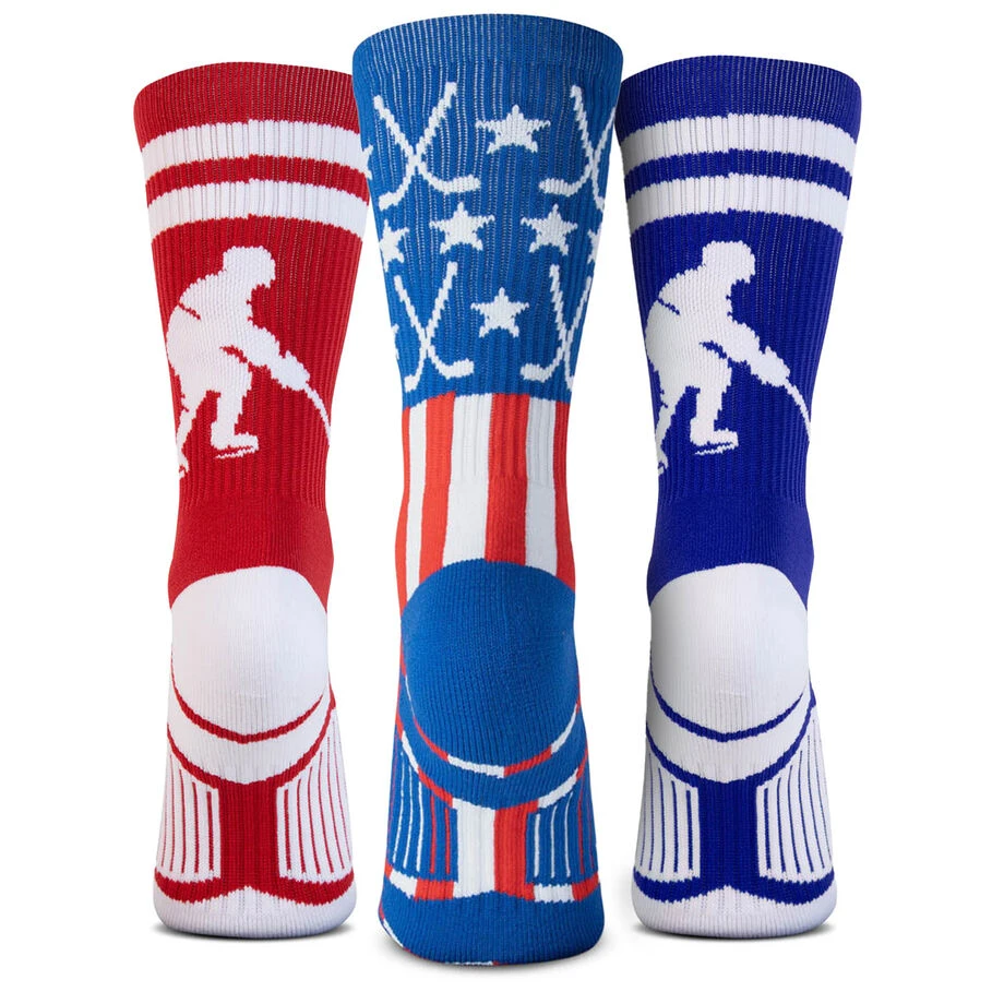 Hockey Woven Mid-Calf Sock Set - All American 1 Hockey Woven Mid-Calf Sock Set - All American