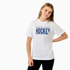 Hockey Short Sleeve Performance Tee - I'd Rather Be Playing Hockey -Sport Play Mode hk 05617 WHITE MODEL F