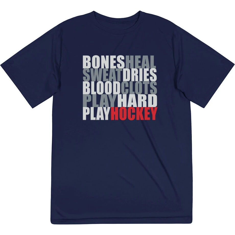 Hockey Short Sleeve Performance Tee - Bones Saying 1 Hockey Short Sleeve Performance Tee - Bones Saying